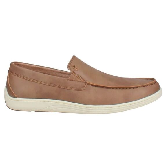 IZOD Men’s Slip On Shoes 10 Seapoint Loafers Tan Brown Memory Foam Lightweight - Picture 2 of 13
